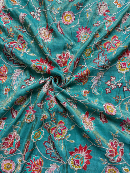 Pure viscouse tissue zari work 44inch width