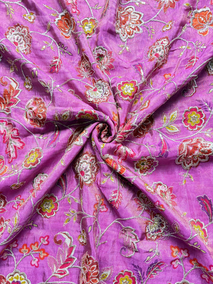 Pure viscouse tissue zari work 44inch width