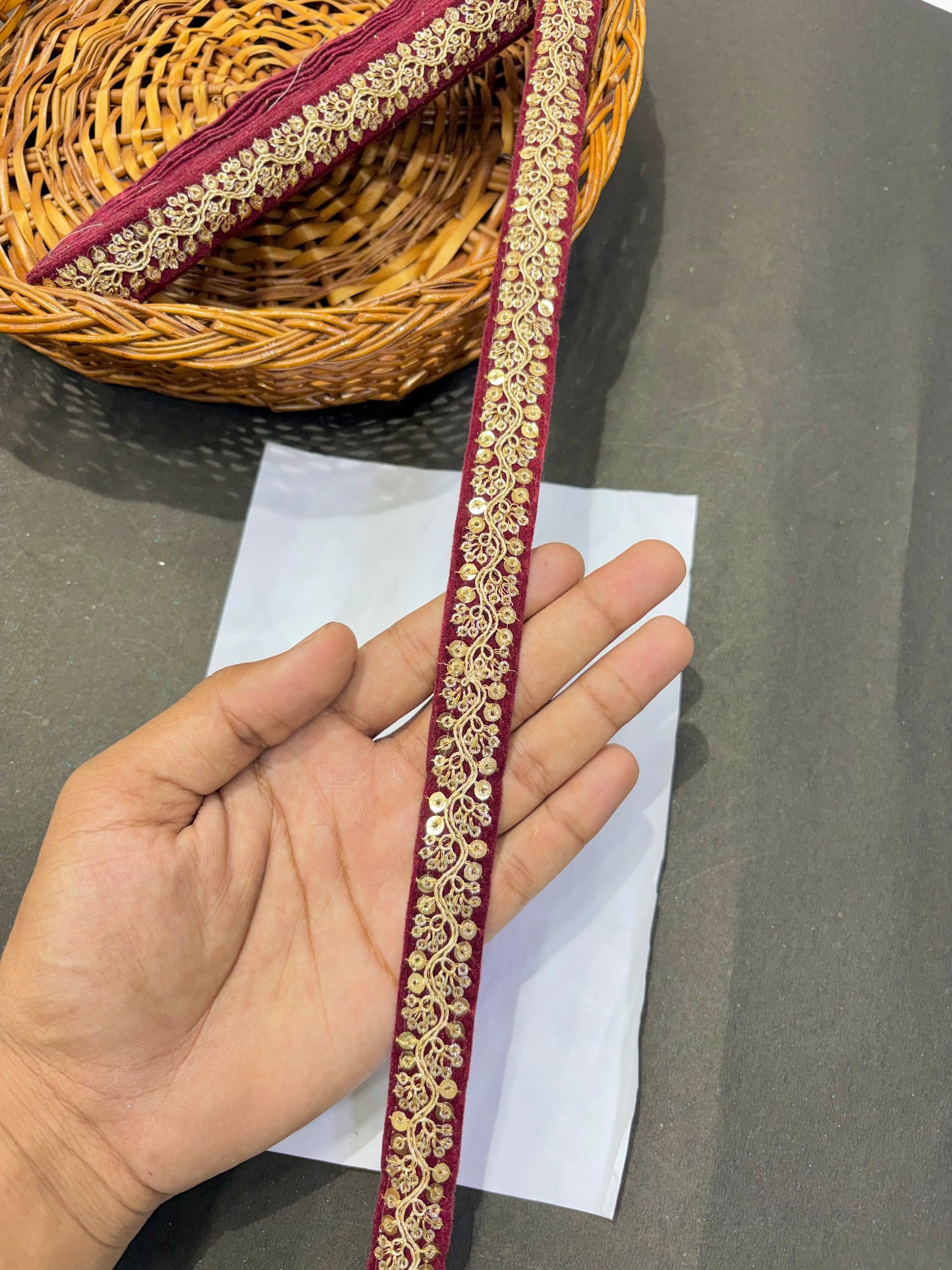 Fancy Embroidered Zari Lace Border for Saree, Dupatta, Lehenga, Dress & Craft – Golden Work Lace Trim Roll (Multiple Colors, 9 Meter)