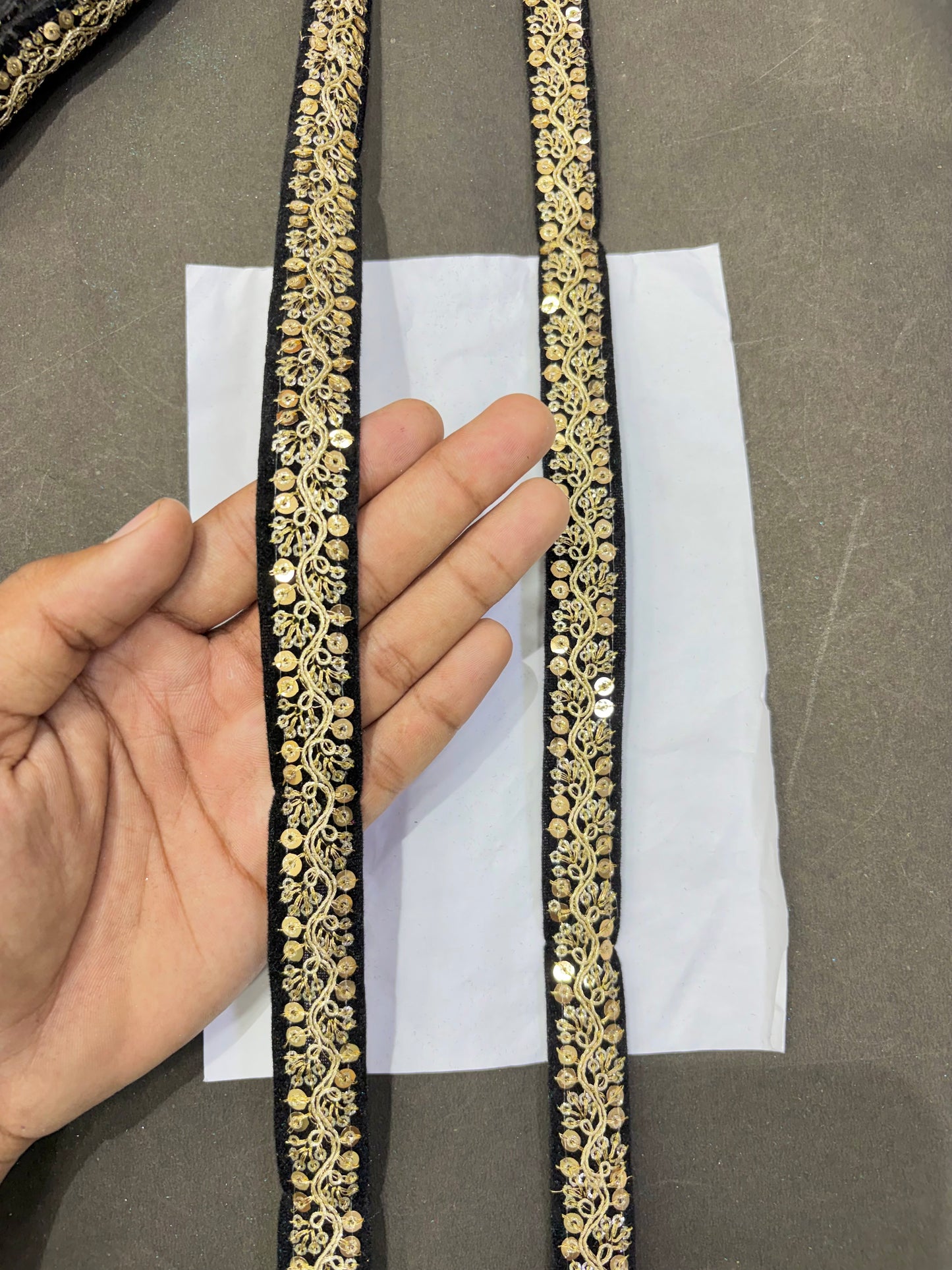 Fancy Embroidered Zari Lace Border for Saree, Dupatta, Lehenga, Dress & Craft – Golden Work Lace Trim Roll (Multiple Colors, 9 Meter)