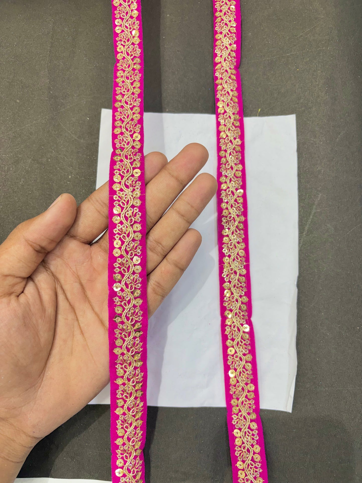 Fancy Embroidered Zari Lace Border for Saree, Dupatta, Lehenga, Dress & Craft – Golden Work Lace Trim Roll (Multiple Colors, 9 Meter)