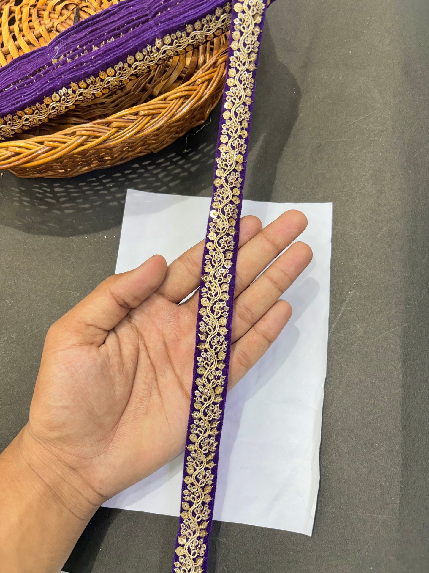 Fancy Embroidered Zari Lace Border for Saree, Dupatta, Lehenga, Dress & Craft – Golden Work Lace Trim Roll (Multiple Colors, 9 Meter)