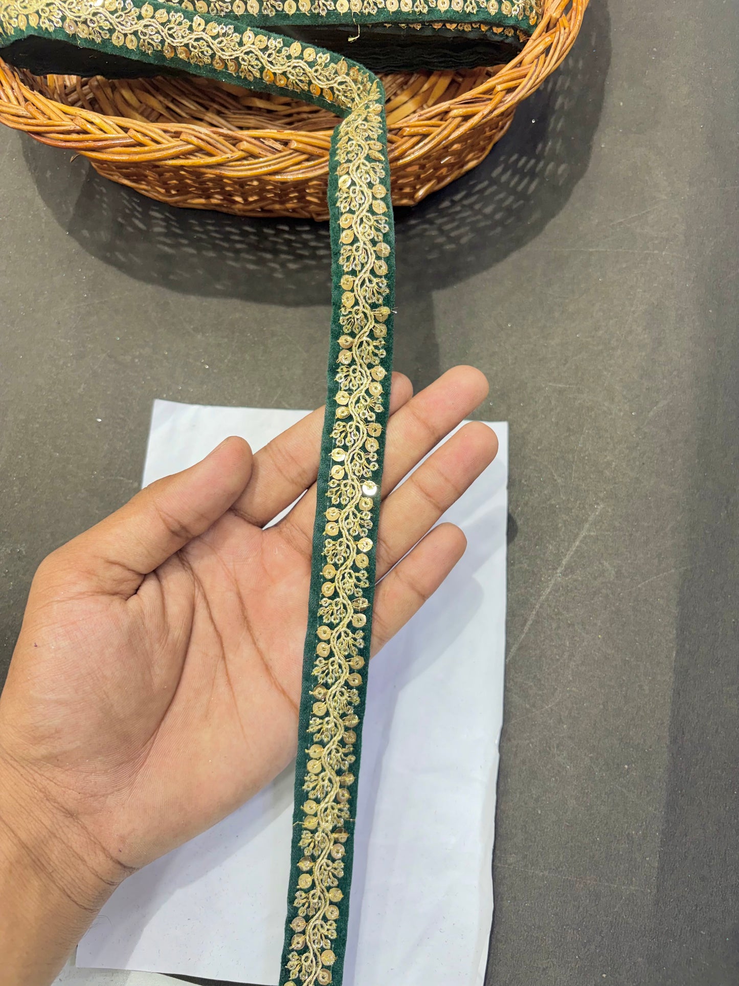 Fancy Embroidered Zari Lace Border for Saree, Dupatta, Lehenga, Dress & Craft – Golden Work Lace Trim Roll (Multiple Colors, 9 Meter)