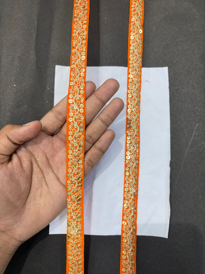 Fancy Embroidered Zari Lace Border for Saree, Dupatta, Lehenga, Dress & Craft – Golden Work Lace Trim Roll (Multiple Colors, 9 Meter)