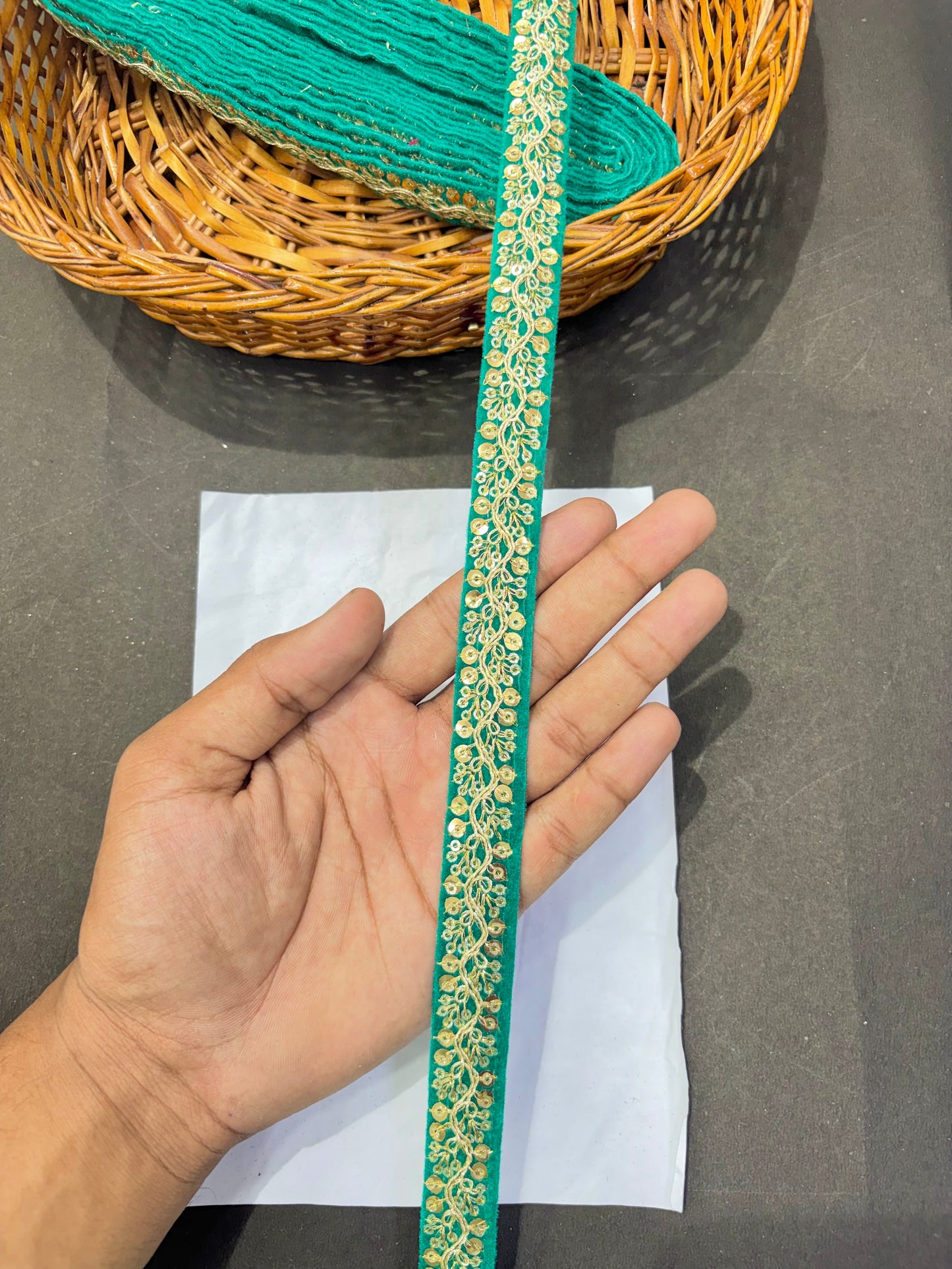 Fancy Embroidered Zari Lace Border for Saree, Dupatta, Lehenga, Dress & Craft – Golden Work Lace Trim Roll (Multiple Colors, 9 Meter)