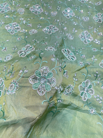 viscose  Tissue hand work Embroidery 44 inch width