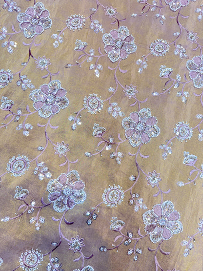 viscose  Tissue hand work Embroidery 44 inch width