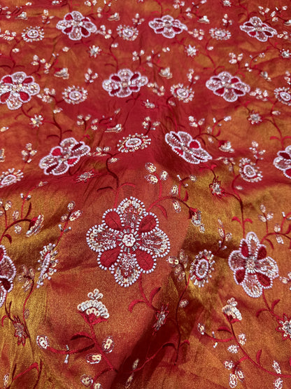 viscose  Tissue hand work Embroidery 44 inch width