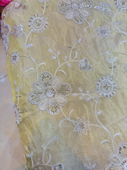 viscose  Tissue  hand work Embroidery 44 inch width