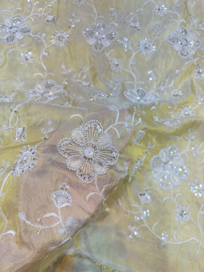 viscose  Tissue  hand work Embroidery 44 inch width