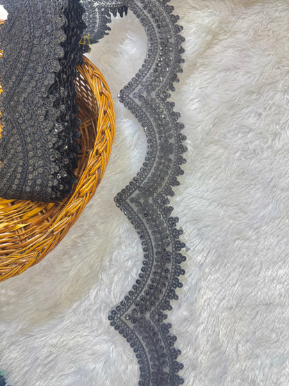 Golden Embroidered golden Lace Border for Saree, Lehenga, Dupatta & Dress Decoration (3 Inch Width) pack of (9 metr )