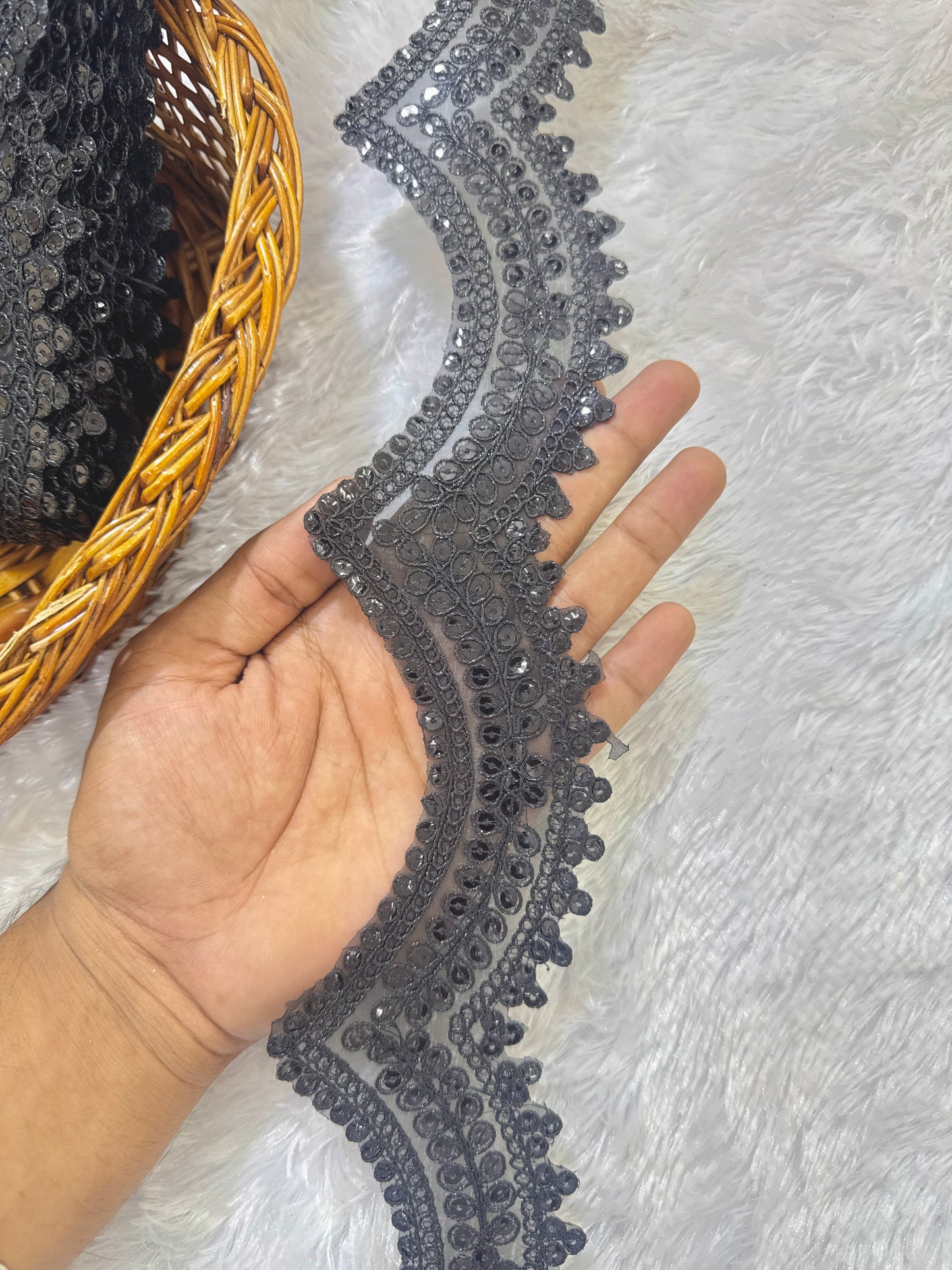 Golden Embroidered golden Lace Border for Saree, Lehenga, Dupatta & Dress Decoration (3 Inch Width) pack of (9 metr )