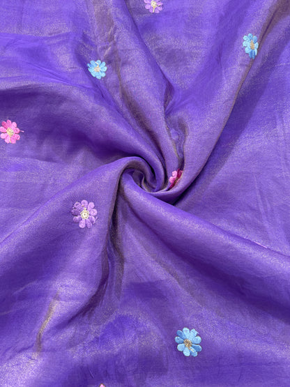 PURE TISSUE MULTI EMBRODERY DAAAMAN STYLE 44-45width LEVANDER