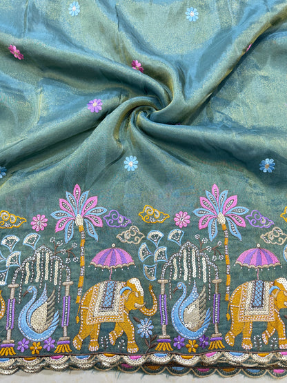 PURE TISSUE MULTI EMBRODERY DAAAMAN STYLE 44-45width