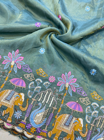 PURE TISSUE MULTI EMBRODERY DAAAMAN STYLE 44-45width