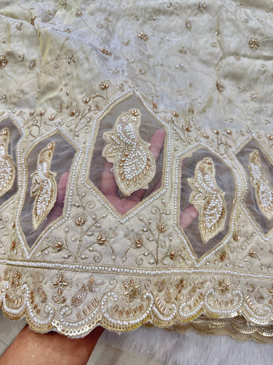 Pure Zari Tissue Handwork Embroidery 48 Inch wdith