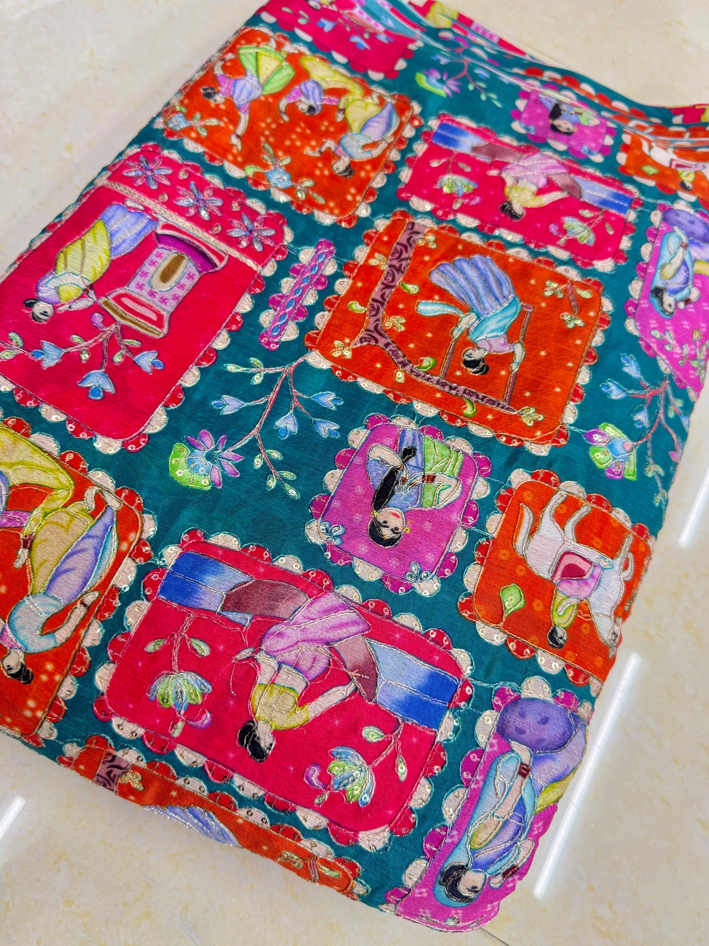 😍PURE CHENON WITH POSITION PRINT👸🤴 RAJA RANI DESIGN 44-45 WIDTH. #2