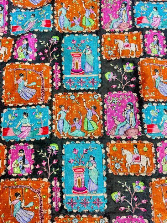 😍PURE CHENON WITH POSITION PRINT👸🤴 RAJA RANI DESIGN 44-45 WIDTH. #6