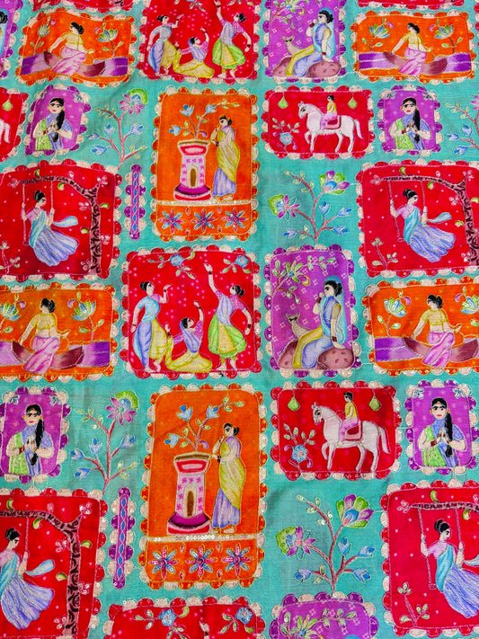 😍PURE CHENON WITH POSITION PRINT👸🤴 RAJA RANI DESIGN 44-45 WIDTH. #7