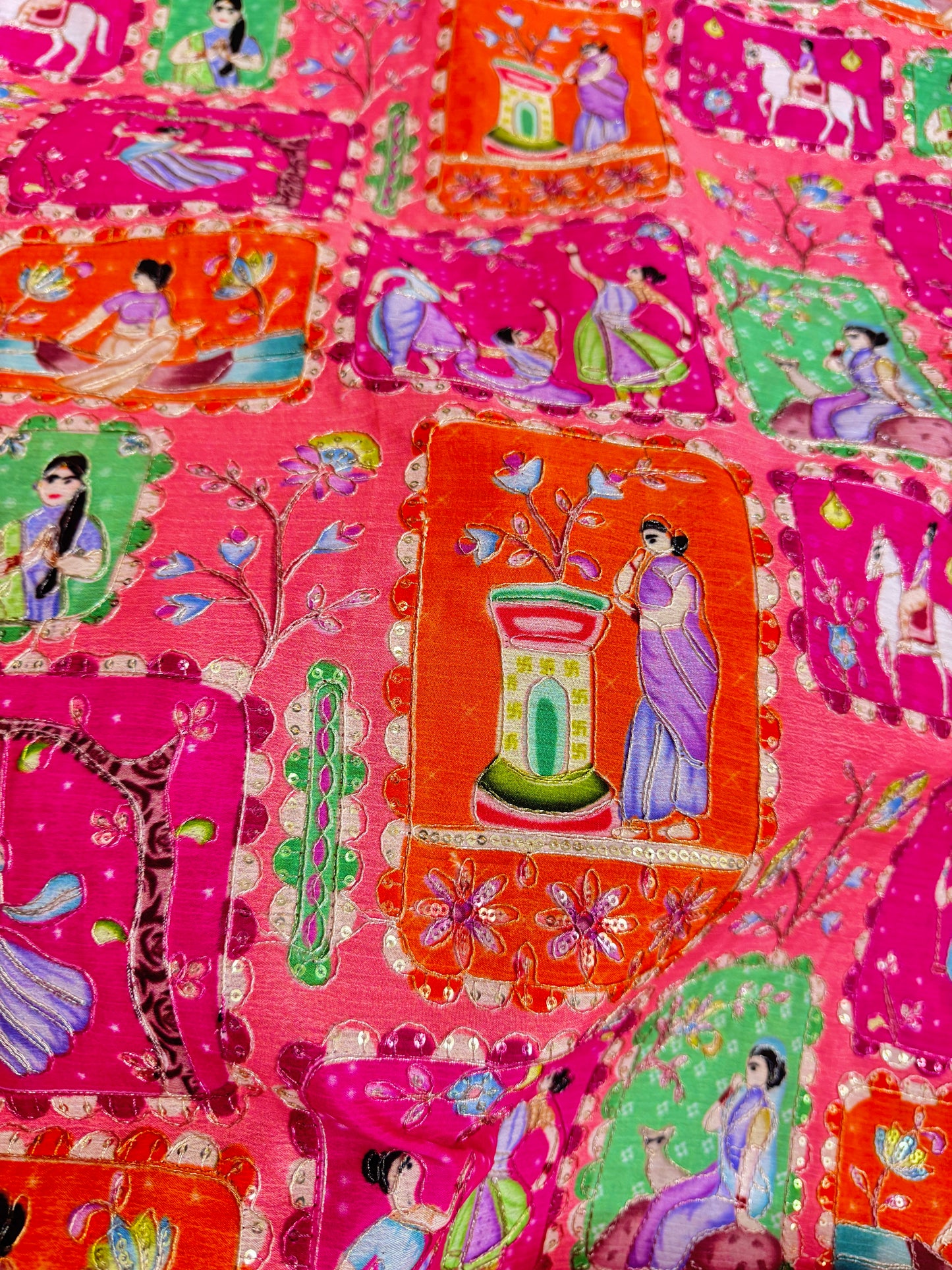 😍CHÈNE PUR AVEC IMPRIMÉ POSITIONNEL 👸🤴 MODÈLE RAJA RANI LARGEUR 44-45 CM. #11