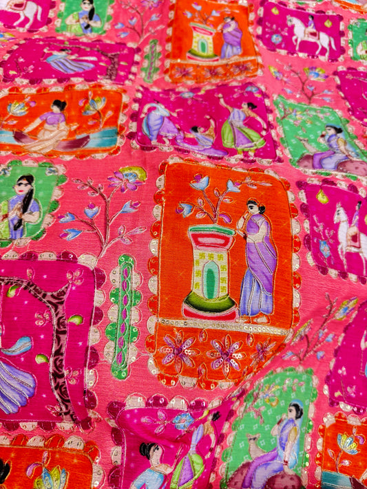 😍PURE CHENON WITH POSITION PRINT👸🤴 RAJA RANI DESIGN 44-45 WIDTH. #11