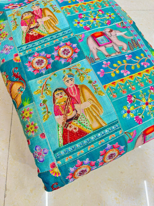 😍PURE CHENON WITH POSITION PRINT👸🤴 RAJA RANI DESIGN 44-45 WIDTH. #12