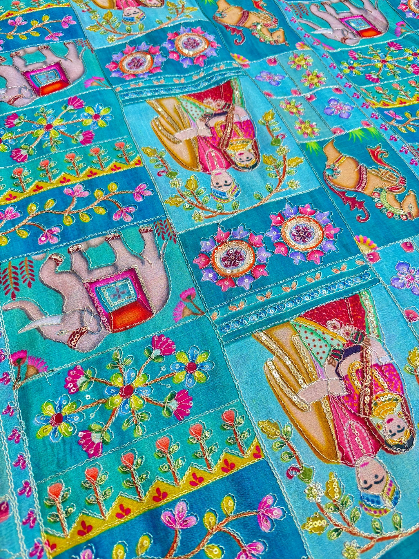 😍شيرون نقي مطبوع عليه نقش ملكي 👸🤴 تصميم راجا راني عرض 44-45 سم. #16