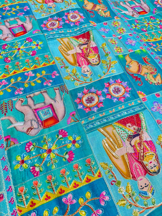 😍PURE CHENON WITH POSITION PRINT👸🤴 RAJA RANI DESIGN 44-45 WIDTH. #16