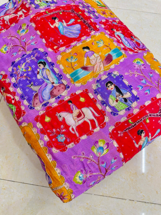 😍PURE CHENON WITH POSITION PRINT👸🤴 RAJA RANI DESIGN 44-45 WIDTH. #18