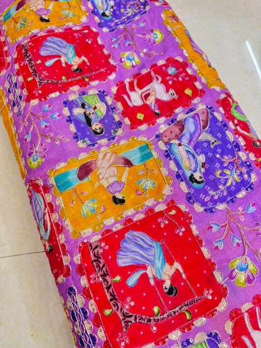 😍PURE CHENON WITH POSITION PRINT👸🤴 RAJA RANI DESIGN 44-45 WIDTH. #17