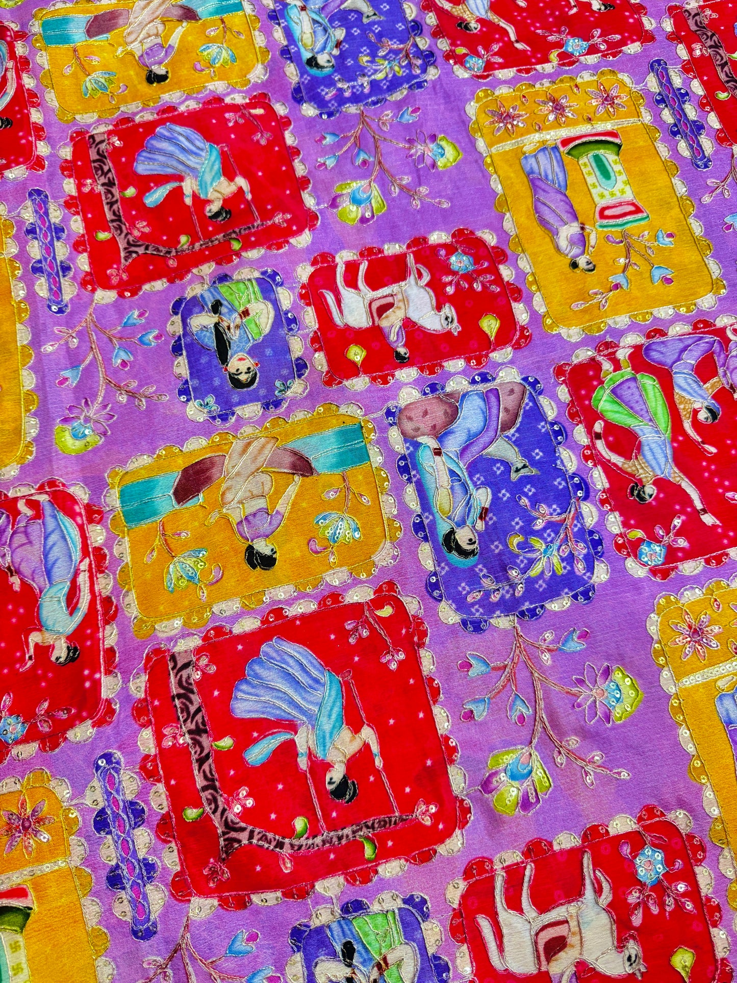 😍CHÈNE PUR AVEC IMPRIMÉ POSITIONNEL 👸🤴 DESIGN RAJA RANI LARGEUR 44-45. #19