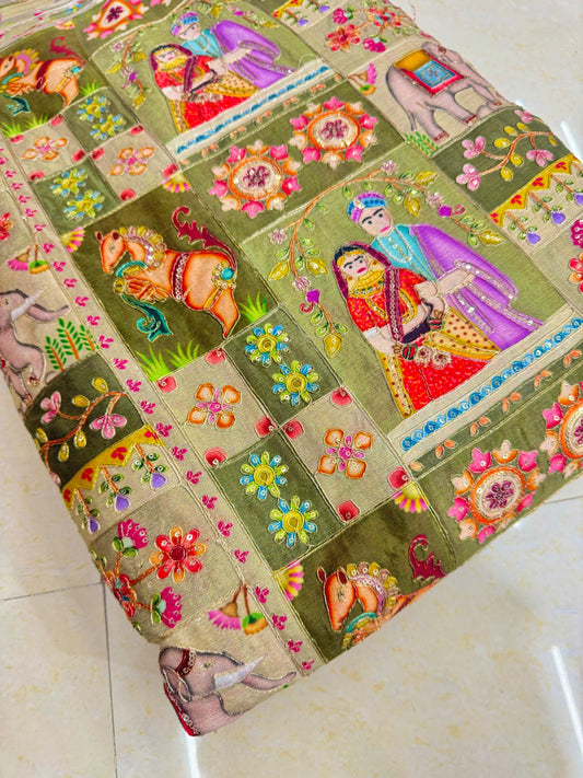 😍PURE CHENON WITH POSITION PRINT👸🤴 RAJA RANI DESIGN 44-45 WIDTH. #20