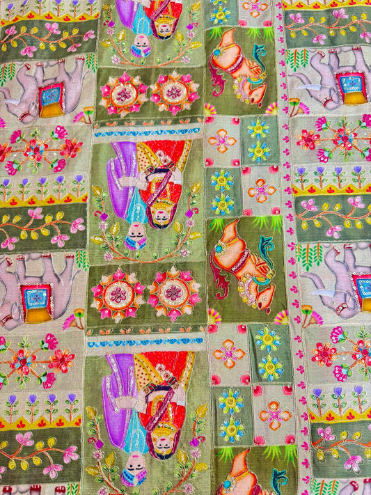 😍PURE CHENON WITH POSITION PRINT👸🤴 RAJA RANI DESIGN 44-45 WIDTH. #21