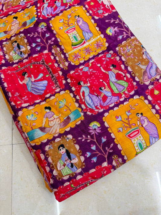 😍PURE CHENON WITH POSITION PRINT👸🤴 RAJA RANI DESIGN 44-45 WIDTH. #14