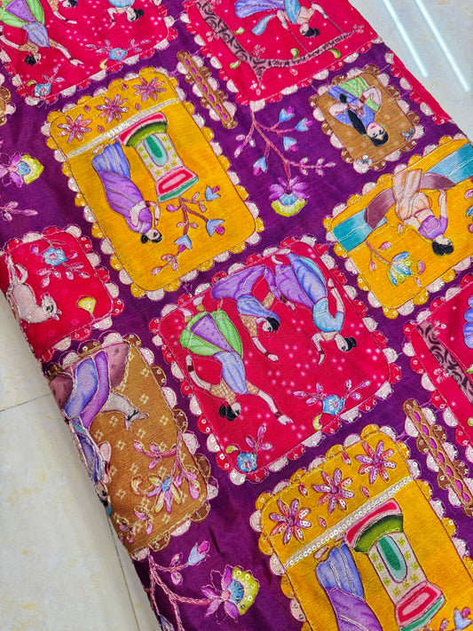 😍PURE CHENON WITH POSITION PRINT👸🤴 RAJA RANI DESIGN 44-45 WIDTH. #23