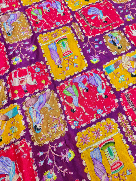 😍PURE CHENON WITH POSITION PRINT👸🤴 RAJA RANI DESIGN 44-45 WIDTH. #24