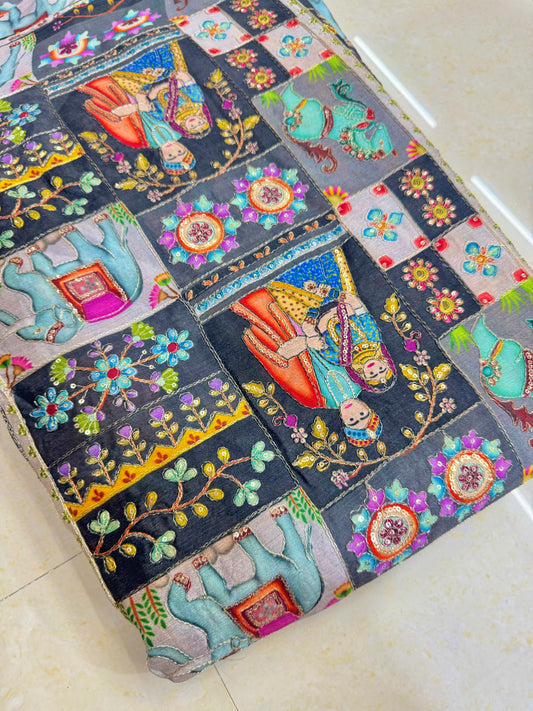 😍PURE CHENON WITH POSITION PRINT👸🤴 RAJA RANI DESIGN 44-45 WIDTH. #26