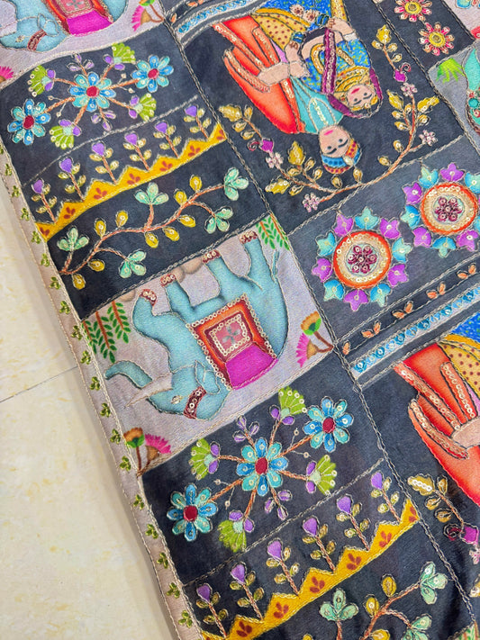 😍PURE CHENON WITH POSITION PRINT👸🤴 RAJA RANI DESIGN 44-45 WIDTH. #27