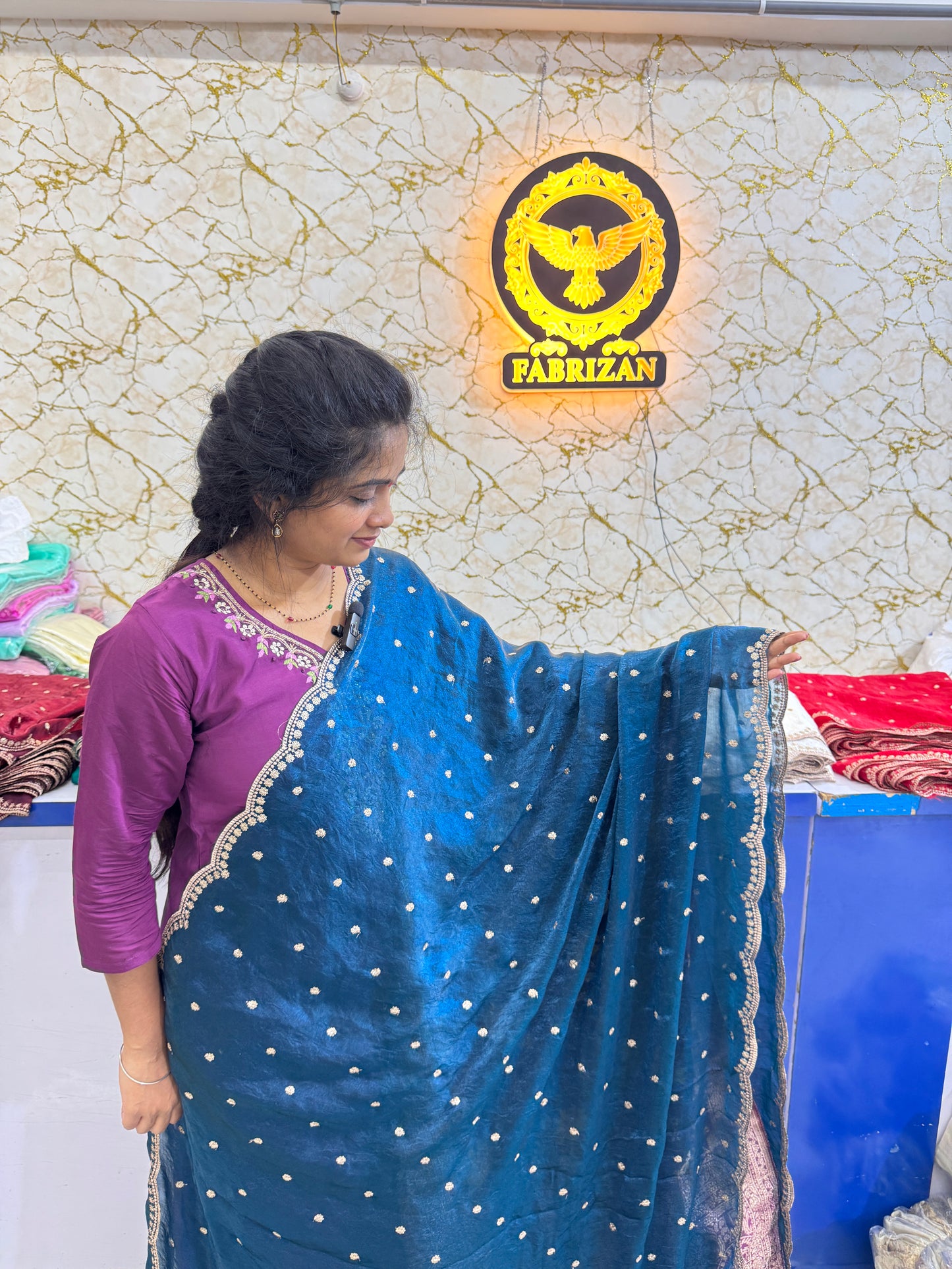 🥻👗Space silk fabrics with 2 side border 44-45 width