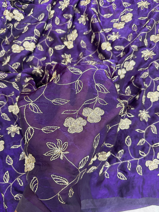 🥻👗BEAUTIFUL space silk WITH ALLOVER BEATS WORK 44-45WIDTH - Design 7