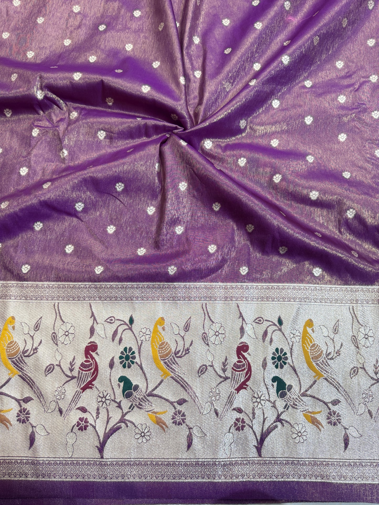 Paitanick Desing border with tissu fabric 44-45 width dark purple