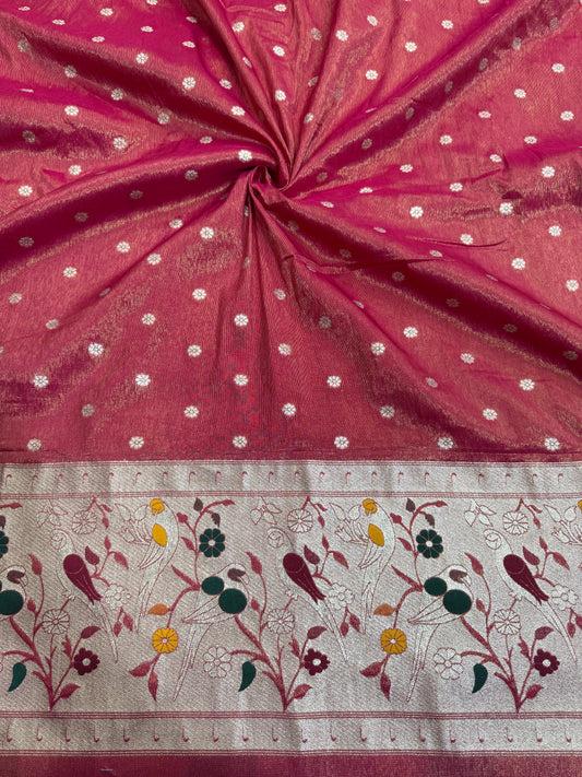 Paitanick Desing border with tissu fabric 44-45 width MAROON