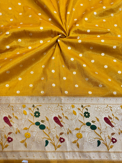Paitanick Desing border with tissu fabric 44-45 width MUSTAD YELLOW