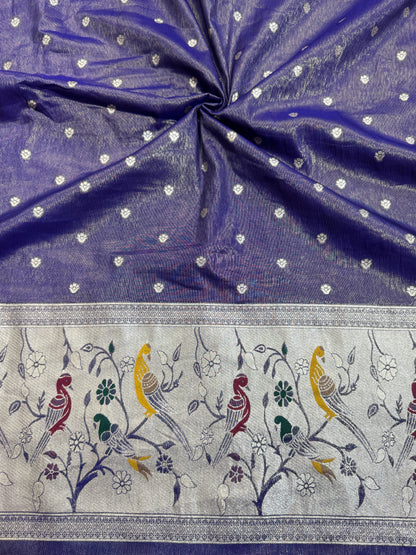 Paitanick Desing border with tissu fabric 44-45 width blue