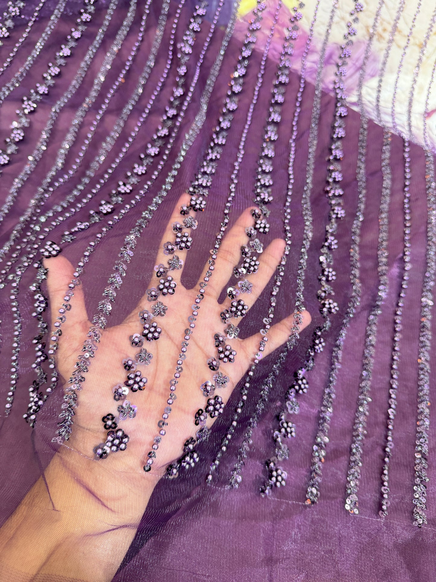 NET IMPORTED HANDWORK NET EMBROIDERY FABRIC 54 INCH WIDTH