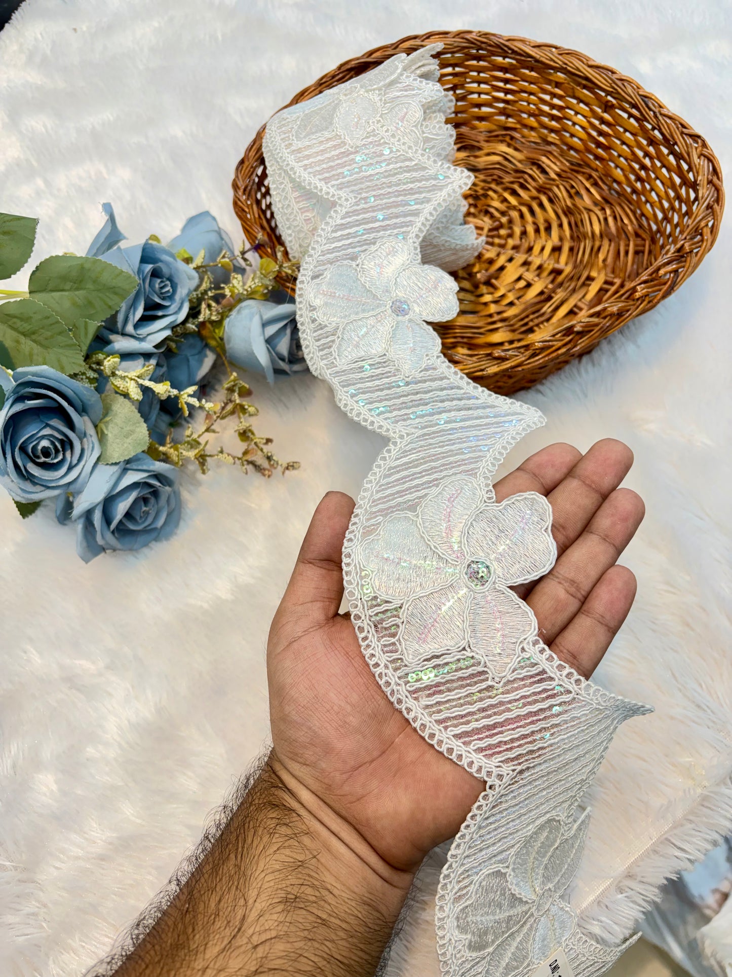 Premium Designer Dayable Lace – 9 Meter Decorative cutwork design lace