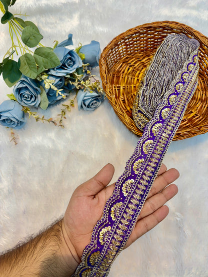Premium handmade Designer Lace – 9 Meter Premium Decorative Lace (purple)