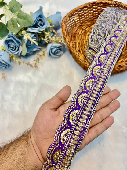 Premium handmade Designer Lace – 9 Meter Premium Decorative Lace (purple)