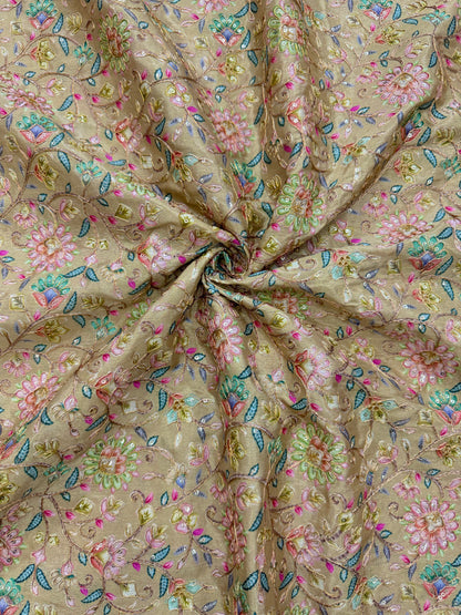 Pure 🌸Chinon fabric 👗with embroidery 44inch width