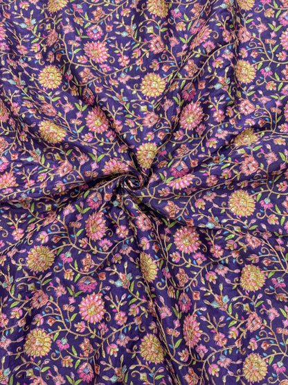 Pure 🌸Chinon fabric 👗with embroidery 44inch width